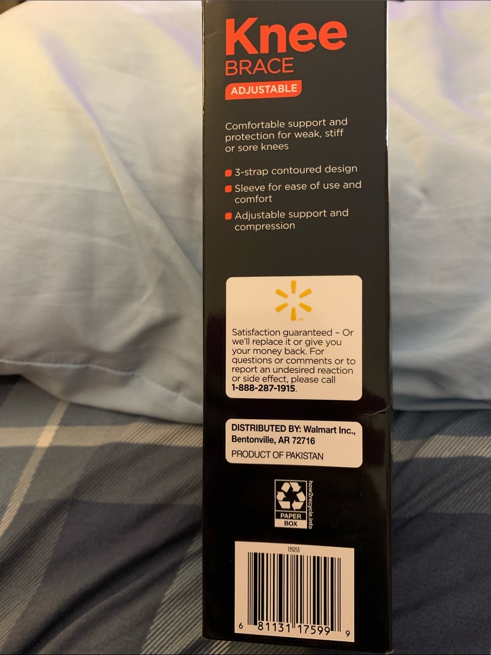 Adjustable Black Knee Support Brace – One Size - Picture 4 of 4